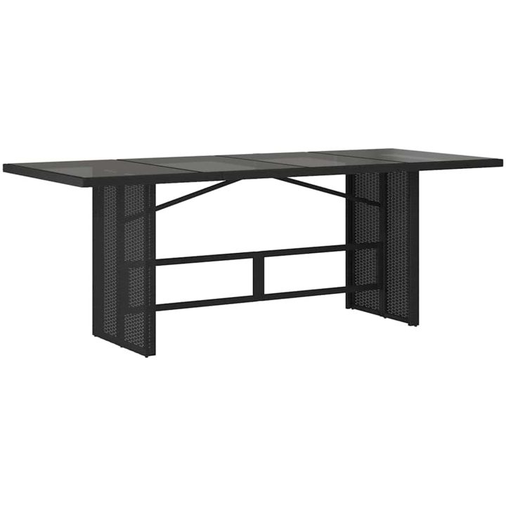 7 Delar Trädgårdsmatsalsset Svart Poly Rattan vidaXL Large – bild 5