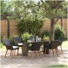 7 Delar Trädgårdsmatsalsset Svart Poly Rattan vidaXL Large – miniatyr 1