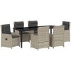 7 Delar Trädgårdsmatset Ljusgrå Poly Rattan vidaXL 6 - Sits – miniatyr 2