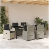 7 Delar Trädgårdsmatset Ljusgrå Poly Rattan vidaXL 6 - Sits – miniatyr 4
