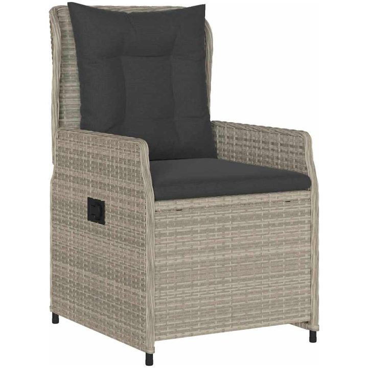 7 Delar Trädgårdsmatset Ljusgrå Poly Rattan vidaXL 6 - Sits – bild 5
