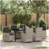 7 Delar Trädgårdsmatset Ljusgrå Poly Rattan vidaXL 6 - Sits – miniatyr 1