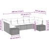 7 Delar Trädgårdsofa Set med Kuddar Ljusgrå Poly Rattan vidaXL 289 x 154 x 69 cm – miniatyr 8