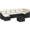 7 Delar Trädgårdsoff set med kuddar Brun Poly Rotting vidaXL 288.5 x 123.5 x 85 cm – miniatyr 2