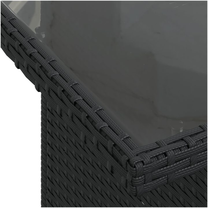 7 delar trädgårdsoffapar med kuddar svart poly konstrotting vidaXL Stor – bild 9