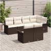 7 Delar Trädgårdsoffaset med Kuddar Brun Poly Rattan vidaXL Stor – miniatyr 3