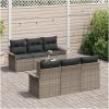 7 Delar Trädgårdsoffset med Kuddar Grå Poly Rattan vidaXL 55 x 55 x 37 cm – miniatyr 3