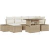 7 delar trädgårdsoffset med kuddar i beige poly rattan. vidaXL 100 x 55 x 73 cm – miniatyr 2