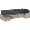 7 delar ute-soffa med kuddar i ljusgrå poly rattan vidaXL Medium – miniatyr 2