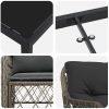 7 Delars Matgrupp för Trädgård med Kuddar i Grå Poly Rattan vidaXL 200 x 80 x 73 cm – miniatyr 7