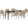 7-delars matgrupp i beige polyrotting vidaXL 200 x 80 x 73 cm – miniatyr 3