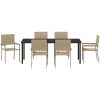 7-delars matgrupp i beige polyrotting vidaXL 200 x 80 x 73 cm – miniatyr 7