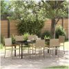 7-delars matgrupp i beige polyrotting vidaXL 200 x 80 x 73 cm – miniatyr 1