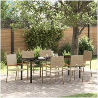 7-delars matgrupp i beige polyrotting vidaXL