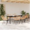7 Delars Matgrupp i Brun Poly Rattan vidaXL 200 x 80 x 73 cm – miniatyr 4