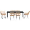 7 Delars Matgrupp i Brun Poly Rattan vidaXL 200 x 80 x 73 cm – miniatyr 7