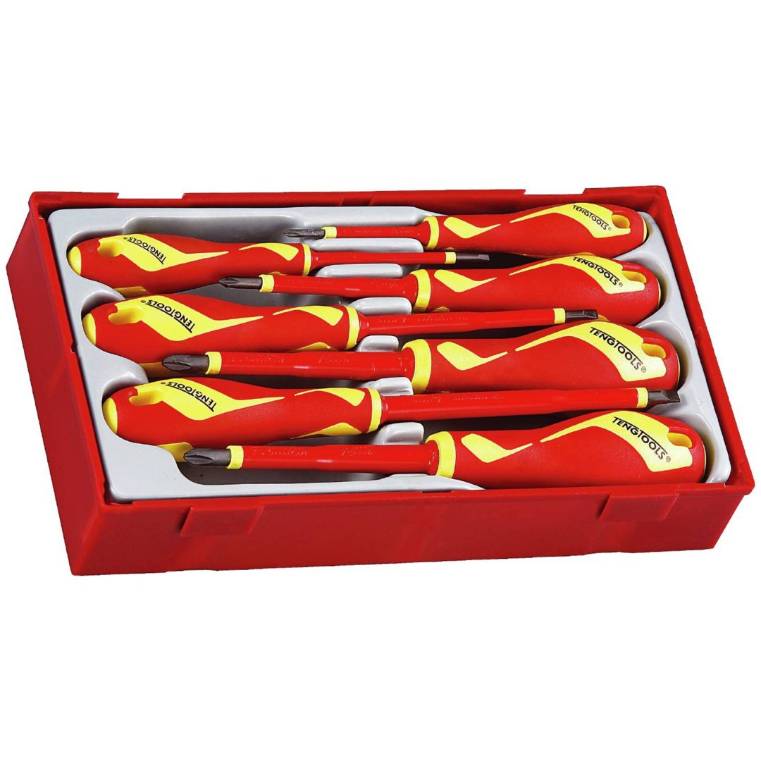 7 delars Skruvmejselsats för 1000 volt TTV907N Teng Tools SKRUVMEJSELSATS 1000V TTV907N – bild 2