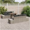 7-delars sofagrupp med grå poly-rattan och kuddar vidaXL 100 x 55 x 73 cm – miniatyr 3