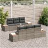 7 Delars Soffgrupp med Kuddar Grå Poly Rattan Akacia vidaXL 55 x 55 x 37 cm – miniatyr 3