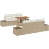 7-delars soffgrupp med kuddar i beige poly-rattan vidaXL 100 x 55 x 73 cm – miniatyr 2