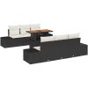 7-delars soffgrupp med kuddar i svart polyrotting vidaXL 100 x 55 x 73 cm – miniatyr 2