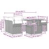 7 Delars Soffset med Kuddar - Beige Poly Rattan och Akacia vidaXL 100 x 55 x 73 cm – miniatyr 10