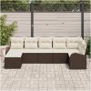 7-delars Soffset med Kuddar i Brun Poly Rattan vidaXL Stor – miniatyr 3