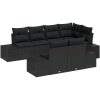 7-delars soffset med kuddar i svart poly rattan vidaXL 264 x 154 x 85 cm – miniatyr 2