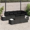 7-delars soffset med kuddar i svart poly rattan vidaXL 264 x 154 x 85 cm – miniatyr 3