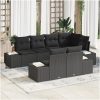 7-delars soffset med kuddar i svart poly rattan vidaXL 264 x 154 x 85 cm – miniatyr 1