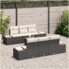 7 Delars Soffset Med Kuddar Svart Av Poly Rattan Och Akacia vidaXL 55 x 55 x 37 cm – miniatyr 3