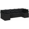 7-delars Soffset med Kuddar Svart Poly Rattan vidaXL 289 x 124 x 85 cm – miniatyr 2