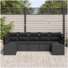 7-delars Soffset med Kuddar Svart Poly Rattan vidaXL 289 x 124 x 85 cm – miniatyr 3