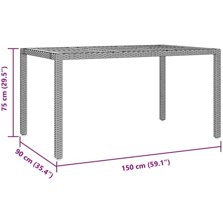7-delars Trädgårds-Dining Set Svart Poly Rattan vidaXL 6 - Sits – bild 11