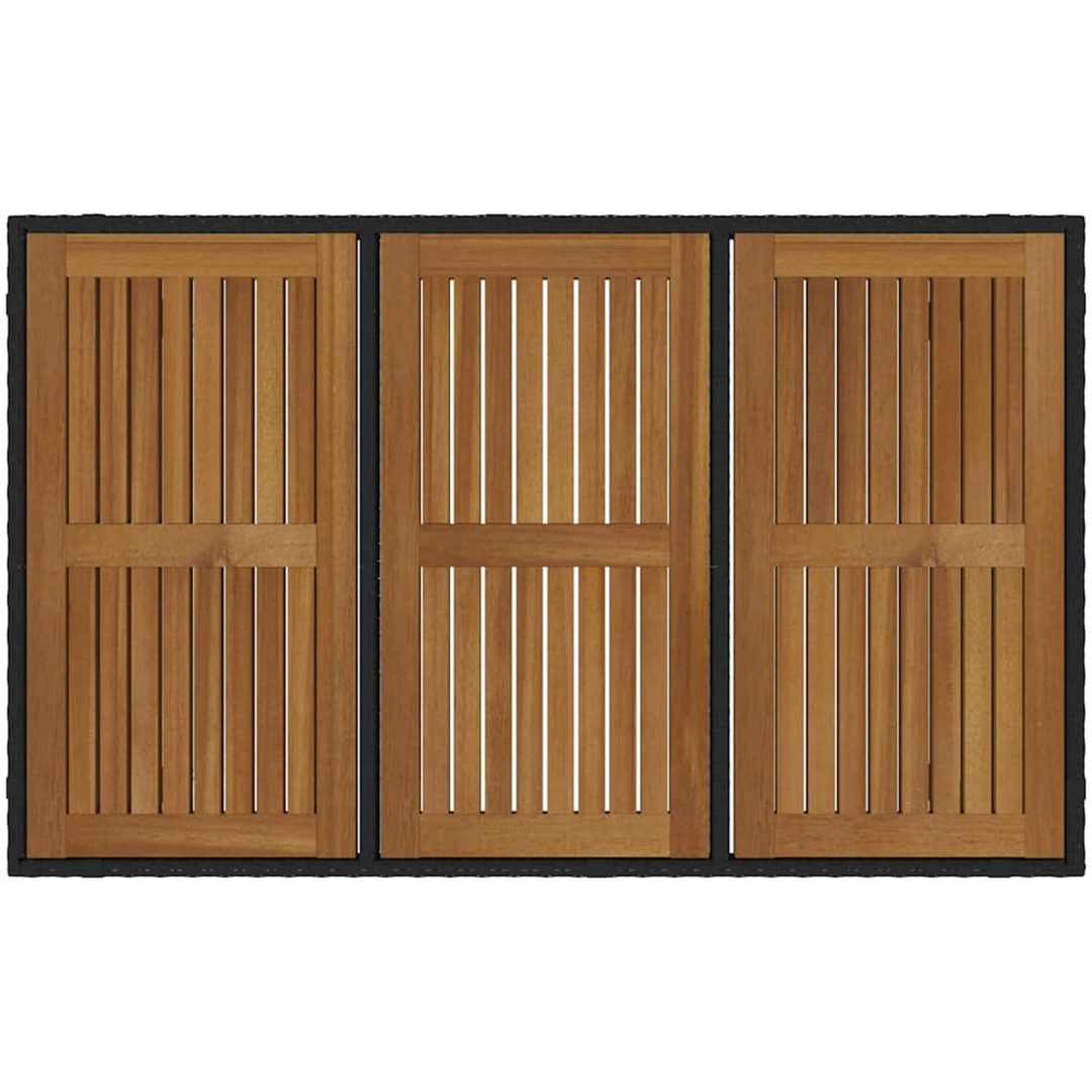 7-delars Trädgårds-Dining Set Svart Poly Rattan vidaXL 6 - Sits – bild 8