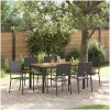 7-delars Trädgårds-Dining Set Svart Poly Rattan vidaXL 6 - Sits – miniatyr 1