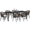 7 Delars Trädgårds Matgrupp - Brun Poly Rattan vidaXL 200 x 80 x 73 cm – miniatyr 3