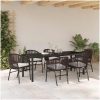 7 Delars Trädgårds Matgrupp - Brun Poly Rattan vidaXL 200 x 80 x 73 cm – miniatyr 4