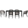 7 Delars Trädgårds Matgrupp - Brun Poly Rattan vidaXL 200 x 80 x 73 cm – miniatyr 7