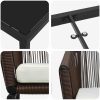 7 Delars Trädgårds Matgrupp - Brun Poly Rattan vidaXL 200 x 80 x 73 cm – miniatyr 8