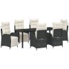 7 Delars Trädgårds Matgrupp i Svart Poly Rattan vidaXL 200 x 80 x 73 cm – miniatyr 2