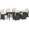 7 Delars Trädgårds Matgrupp i Svart Poly Rattan vidaXL 200 x 80 x 73 cm – miniatyr 3