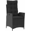 7 Delars Trädgårds Matgrupp Med Kuddar i Svart Poly Rattan vidaXL 200 x 80 x 73 cm – miniatyr 6