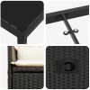 7 Delars Trädgårds Matgrupp med Kuddar - Svart Poly Rattan vidaXL 200 x 80 x 73 cm – miniatyr 7