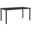 7-delars trädgårds-matplatsset med kuddar - svarta, i poly rattan vidaXL 200 x 80 x 73 cm – miniatyr 5