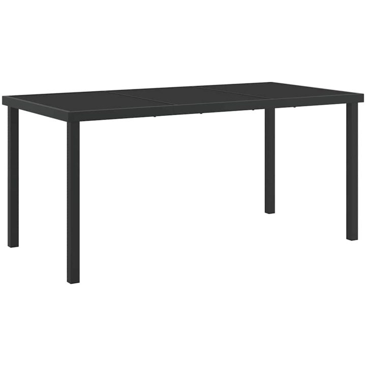 7-delars trädgårds-matplatsset med kuddar - svarta, i poly rattan vidaXL 200 x 80 x 73 cm – bild 5