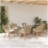 7 Delars Trädgårds matsalsset Beige Poly Rattan vidaXL Large – miniatyr 4
