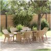 7 Delars Trädgårds matsalsset Beige Poly Rattan vidaXL Large – miniatyr 1