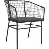 7-delars trädgårds matsalsset med kuddar Svart Poly Rattan vidaXL Standard – miniatyr 5