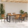 7 Delars Trädgårds matsalsset Svart Poly Rattan Akacia vidaXL 6 - Sits – miniatyr 4